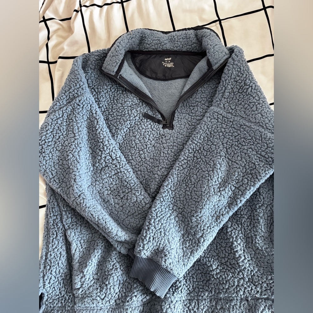 Aerie Dream Sherpa 1/4 Zip Oversized Sweater